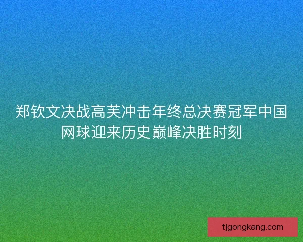 郑钦文决战高芙冲击年终总决赛冠军中国网球迎来历史巅峰决胜时刻